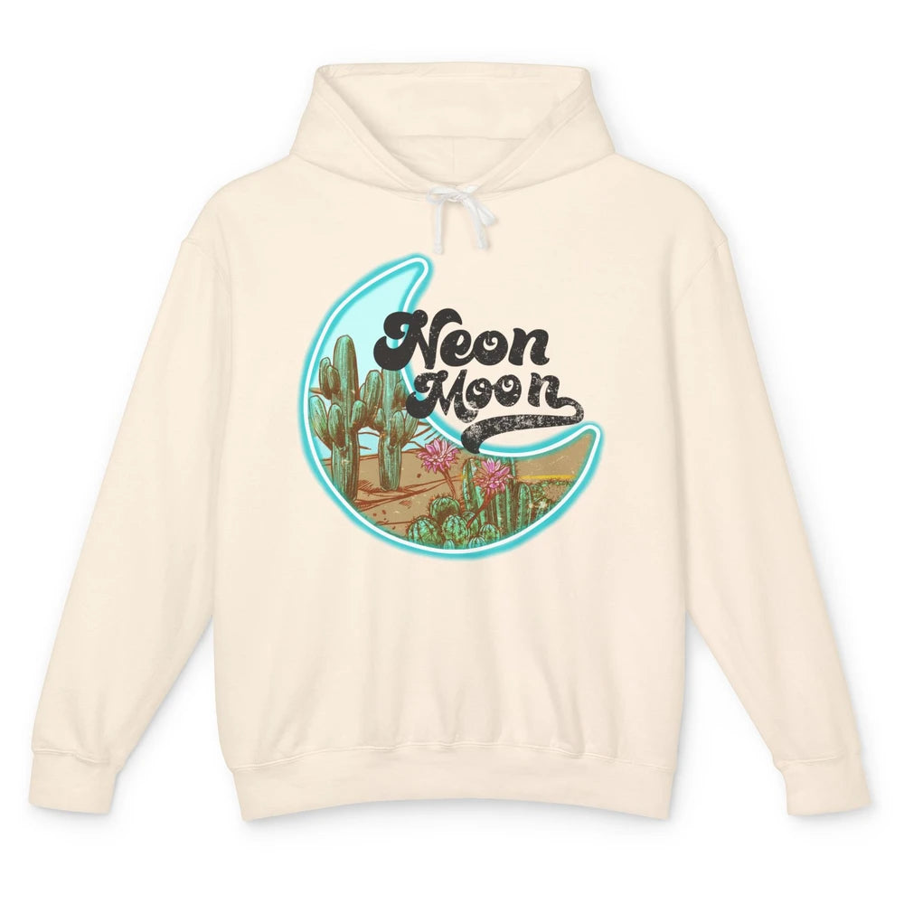 Neon Moon Cactus Flower Desert Western Cowboy Rodeo Vintage Unisex Lightweight Hoodie