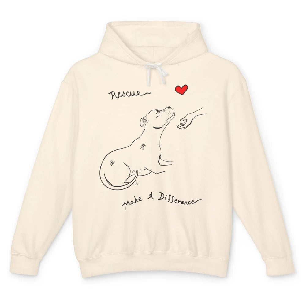 Pitbull Dog Rescue Adopt Dont Shop Foster Animal Pet Rescuer Unisex Lightweight Hoodie