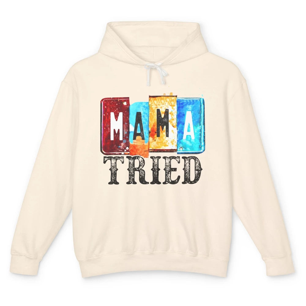 Retro Mama Tried Beer Mama Western Country Mama Cowgirl Gift Unisex Lightweight Hoodie