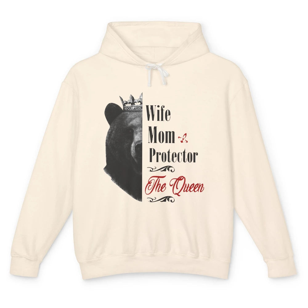 Mommy Queen Bear Wife Mom Protector Queen Mothers Day Gift Unisex Lightweight Hoodie