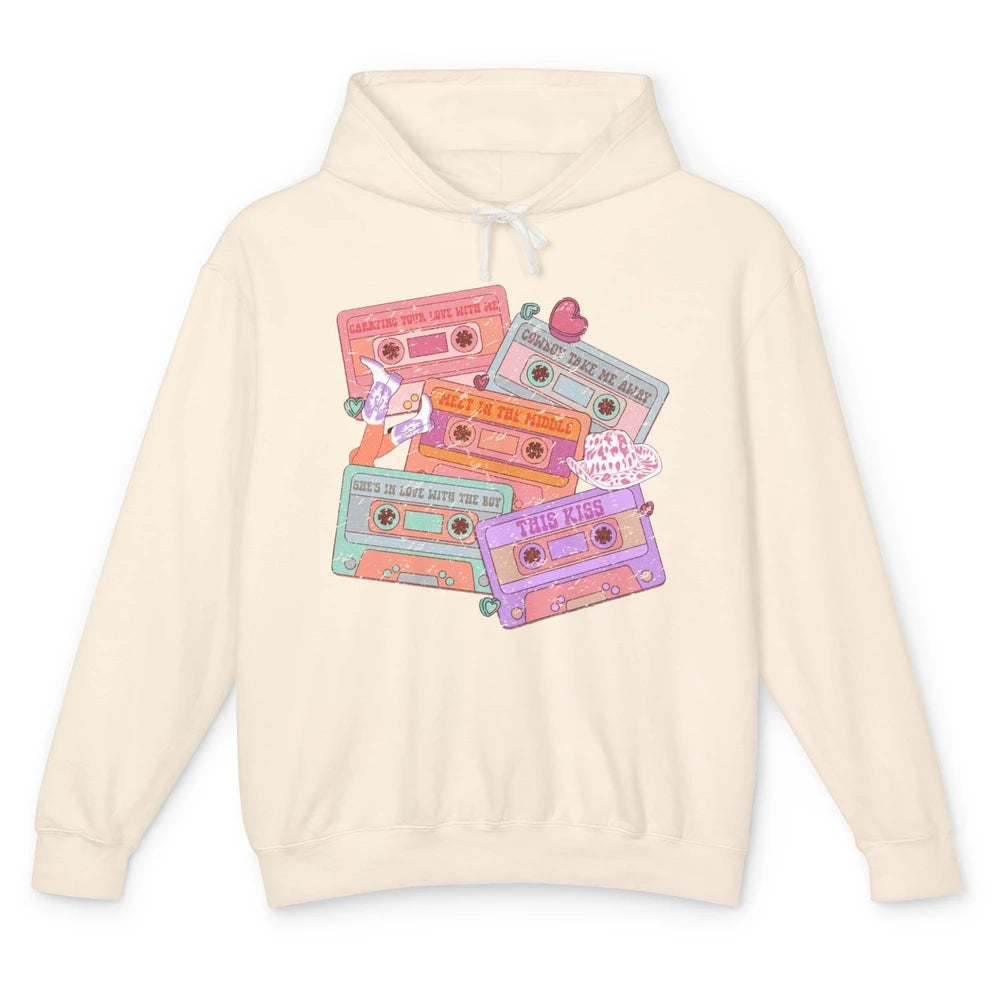 Retro Cowgirl Cassette 90s Western Country Boots Music Boho Unisex Lightweight Hoodie