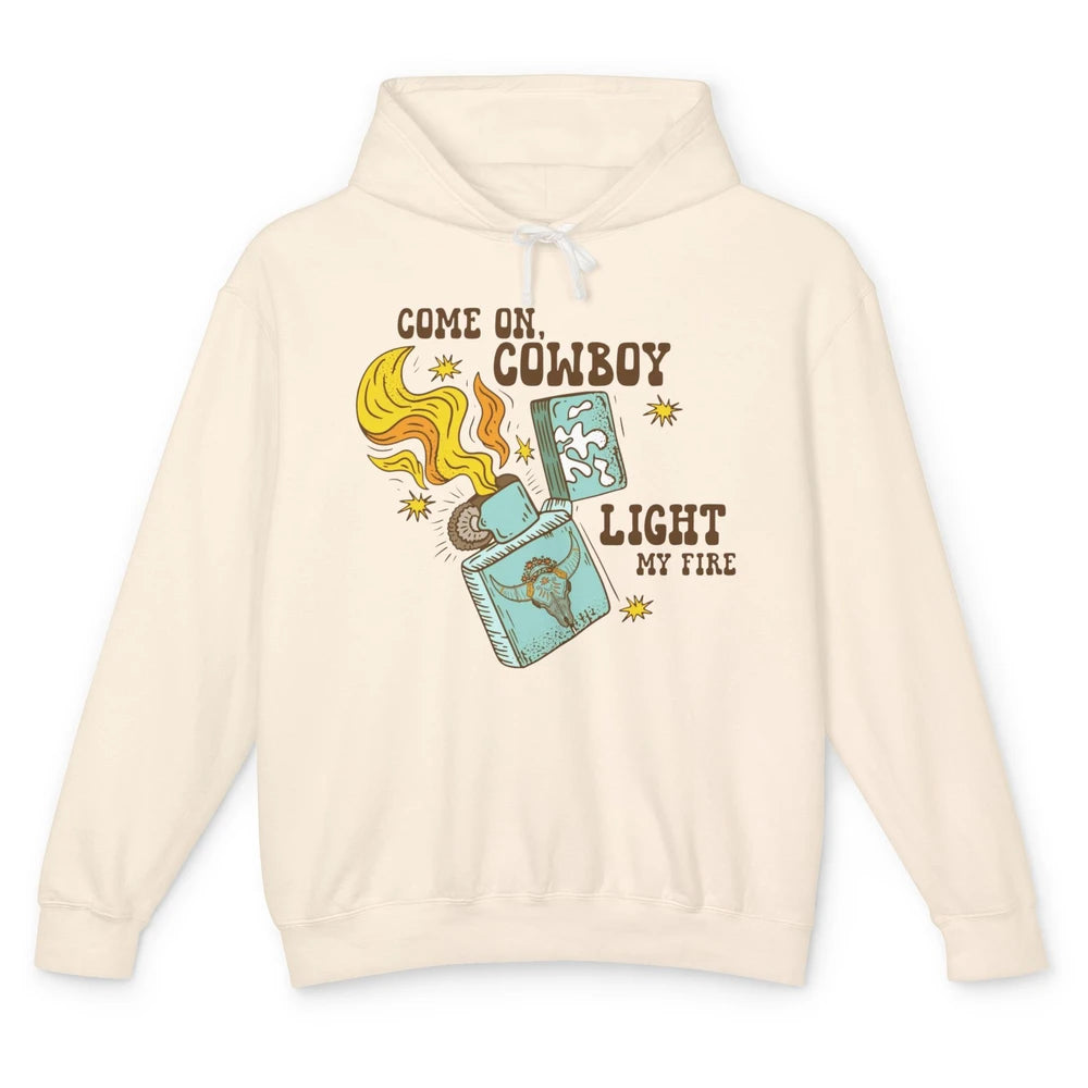 Retro Cowgirl Just Smile And Say God Bless Western Desert Unisex Lightweight Hoodie