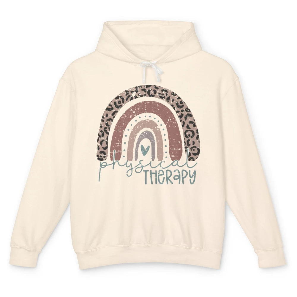 Retro Physical Therapy Rainbow Physical Therapist PT Leopard Unisex Lightweight Hoodie