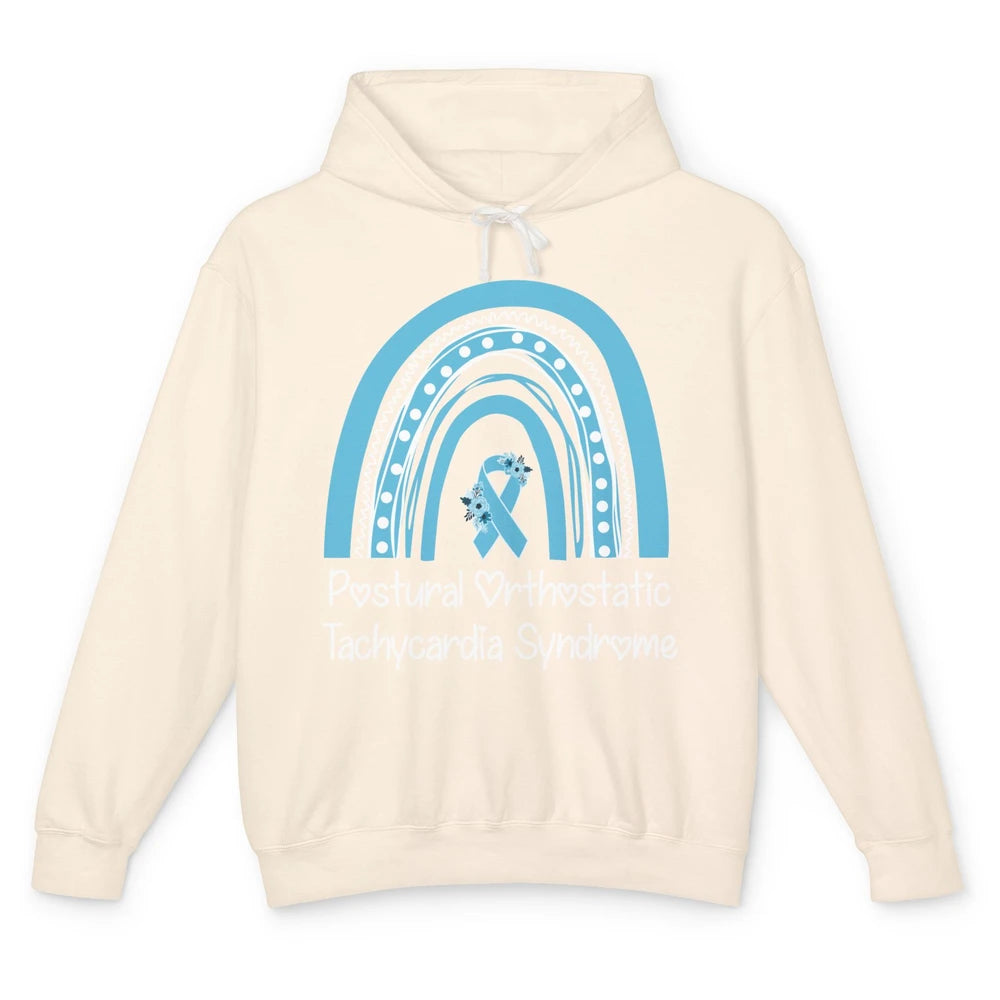 Postural Orthostatic Tachycardia Syndrome Turquoise Rainbow Unisex Lightweight Hoodie