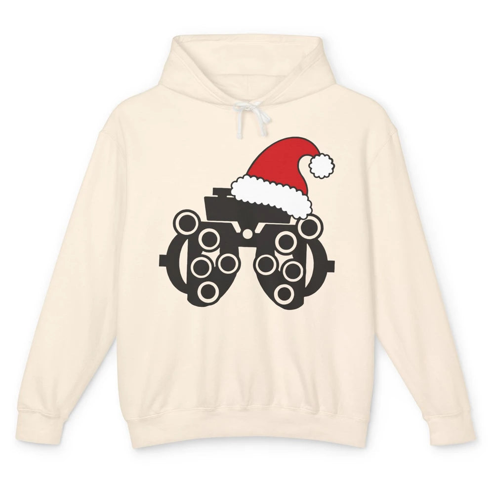 Phoropter Santa Hat Optometrist Christmas Ophthalmic Tech Unisex Lightweight Hoodie