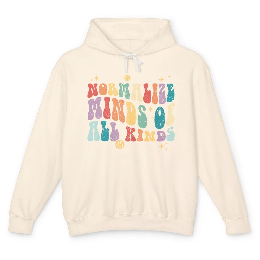 Retro Autism Normalize Minds Of All Kinds Neurodiversity Unisex Lightweight Hoodie