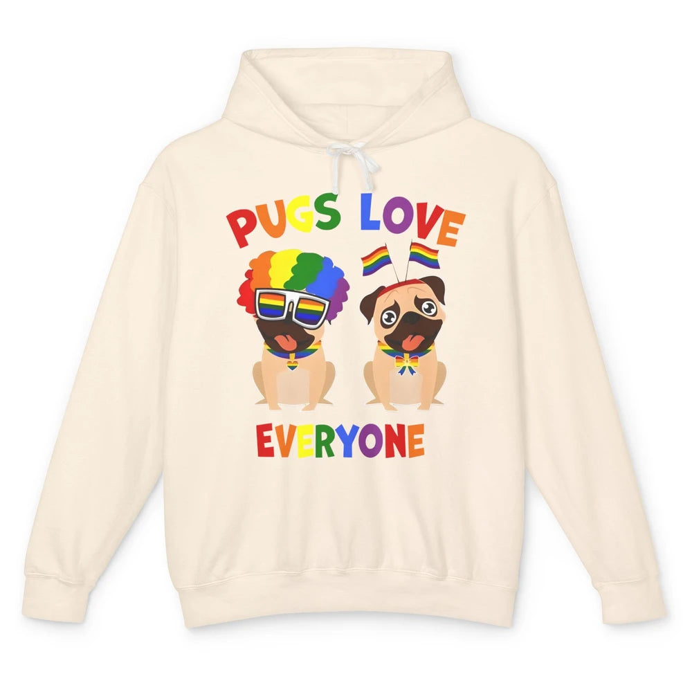 Pride Parade Pugs Love Everyone LGBT Pugs Gay Pride LGBT Unisex Lightweight Hoodie
