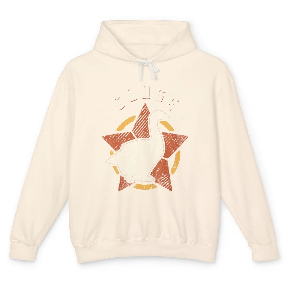 Funny Goose Vintage Retro Classic Wild Animal Sarcastic Meme Unisex Lightweight Hoodie