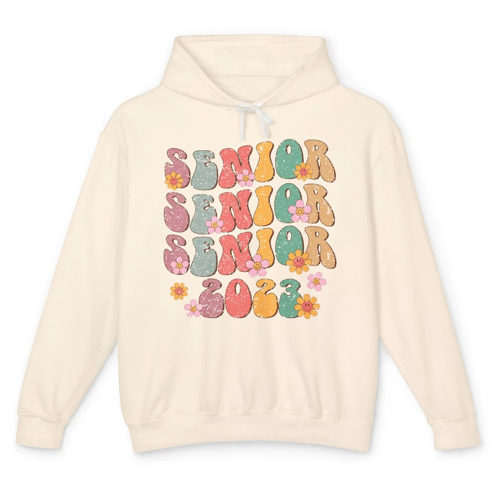 Retro Groovy Daisy Senior 2023 Graduation Gift Class Of 2023 Unisex Lightweight Hoodie