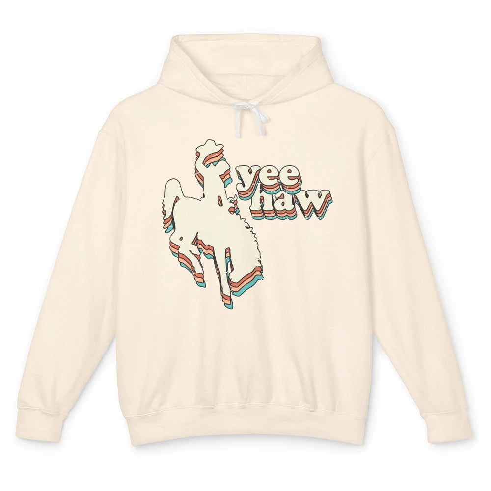 Retro Cowboy Yeehaw Western Country Cowgirls Horse Lovers Unisex Lightweight Hoodie