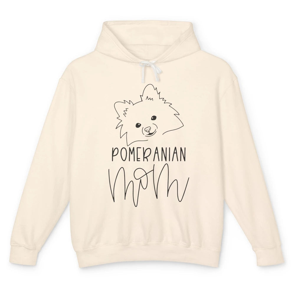 Pomeranian Mom Hand Drawing Pomeranian Mom Dog Lady Gift Unisex Lightweight Hoodie