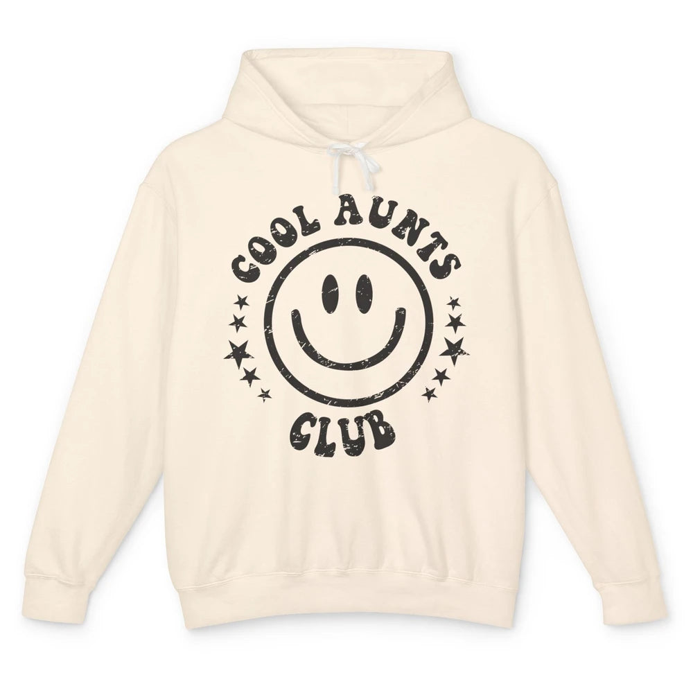 Retro Cool Aunts Club Funny Smiling Face Auntie Sister Gift Unisex Lightweight Hoodie
