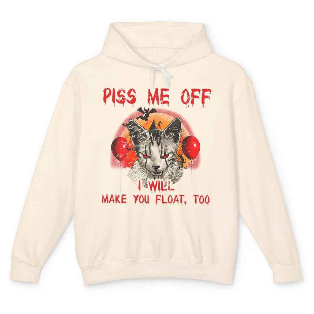 Retro Horror Cat Clown Piss Me Off Float Halloween Costume Unisex Lightweight Hoodie