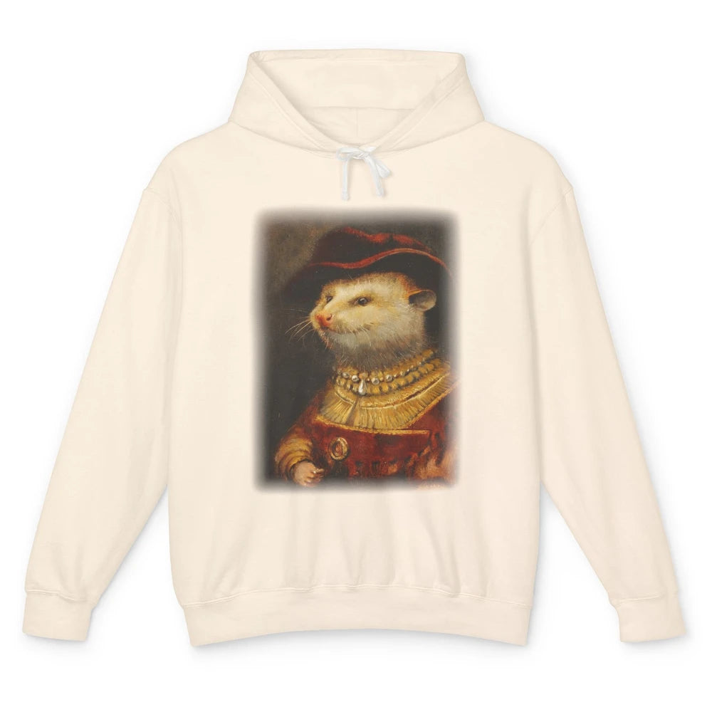 Retro Noble Opossum Young Gallant Western Opossum Art Unisex Lightweight Hoodie