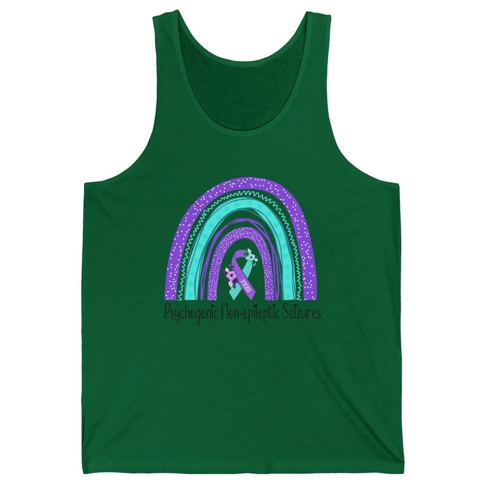 Psychogenic Non-epileptic Seizures PNES Purple Teal Rainbow Unisex Jersey Tank