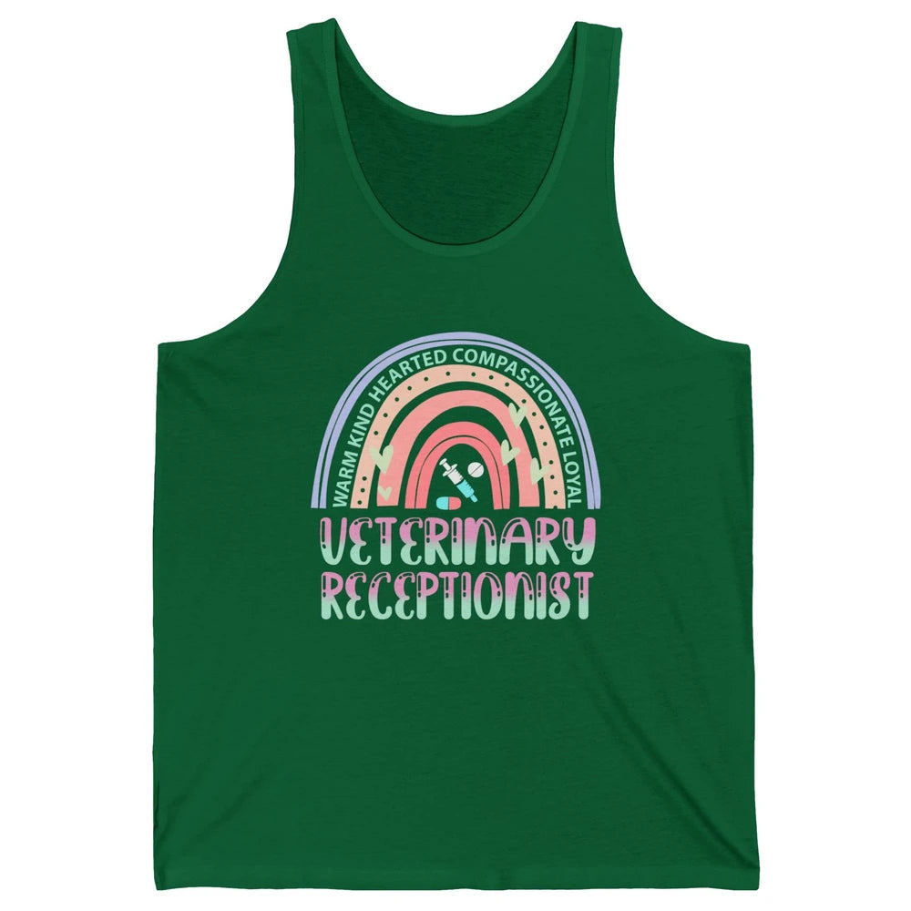 Pink Rainbow Veterinarian Receptionist Dog Recue Dog Mom Unisex Jersey Tank