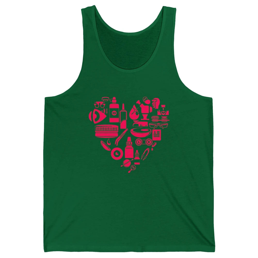 Optometrist Tools Heart Eye Doctor Optician Ophthalmic Tech Unisex Jersey Tank