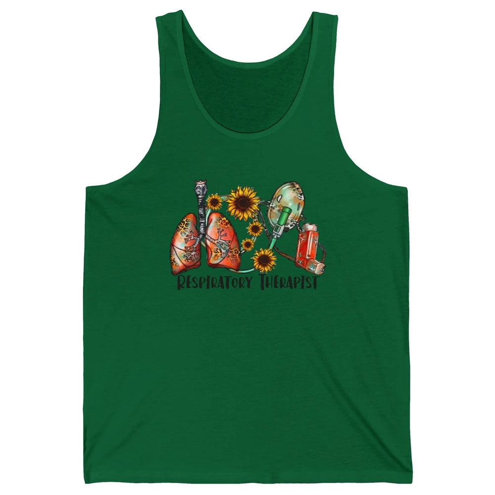 Respiratory Therapist Sunflower Lungs Breathe RT Nurse Unisex Jersey Tank