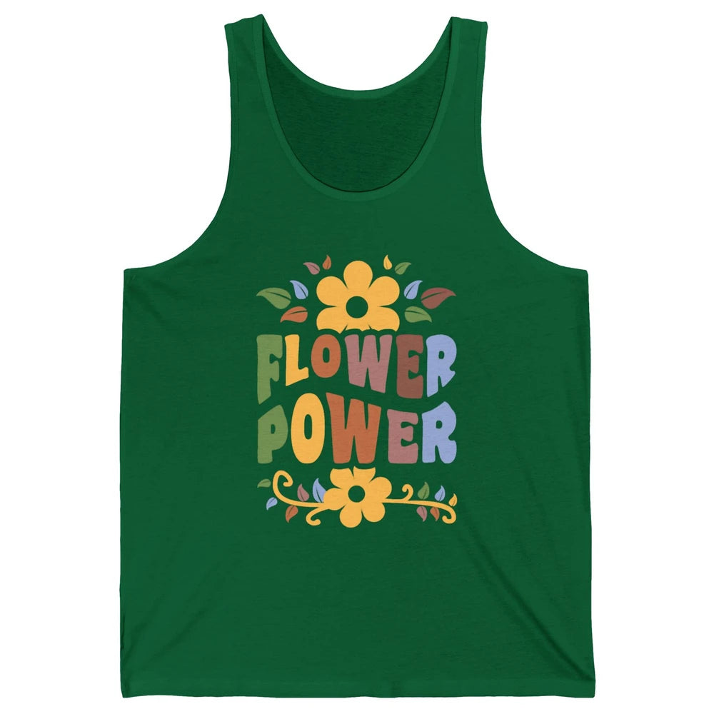 Retro 60s Groovy Flower Power 1960s Hippie Floral Positive Unisex Jersey Tank