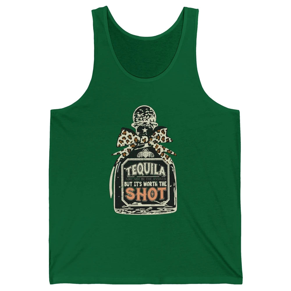 Retro Leopard Tequila May Not Be The Answer Western Country Unisex Jersey Tank