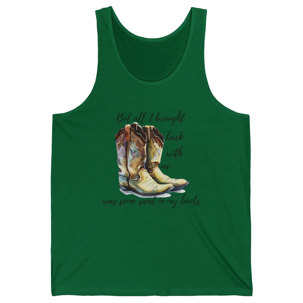 Retro Leopard Sand In My Boot Western Country Cowgirl Cowboy Unisex Jersey Tank