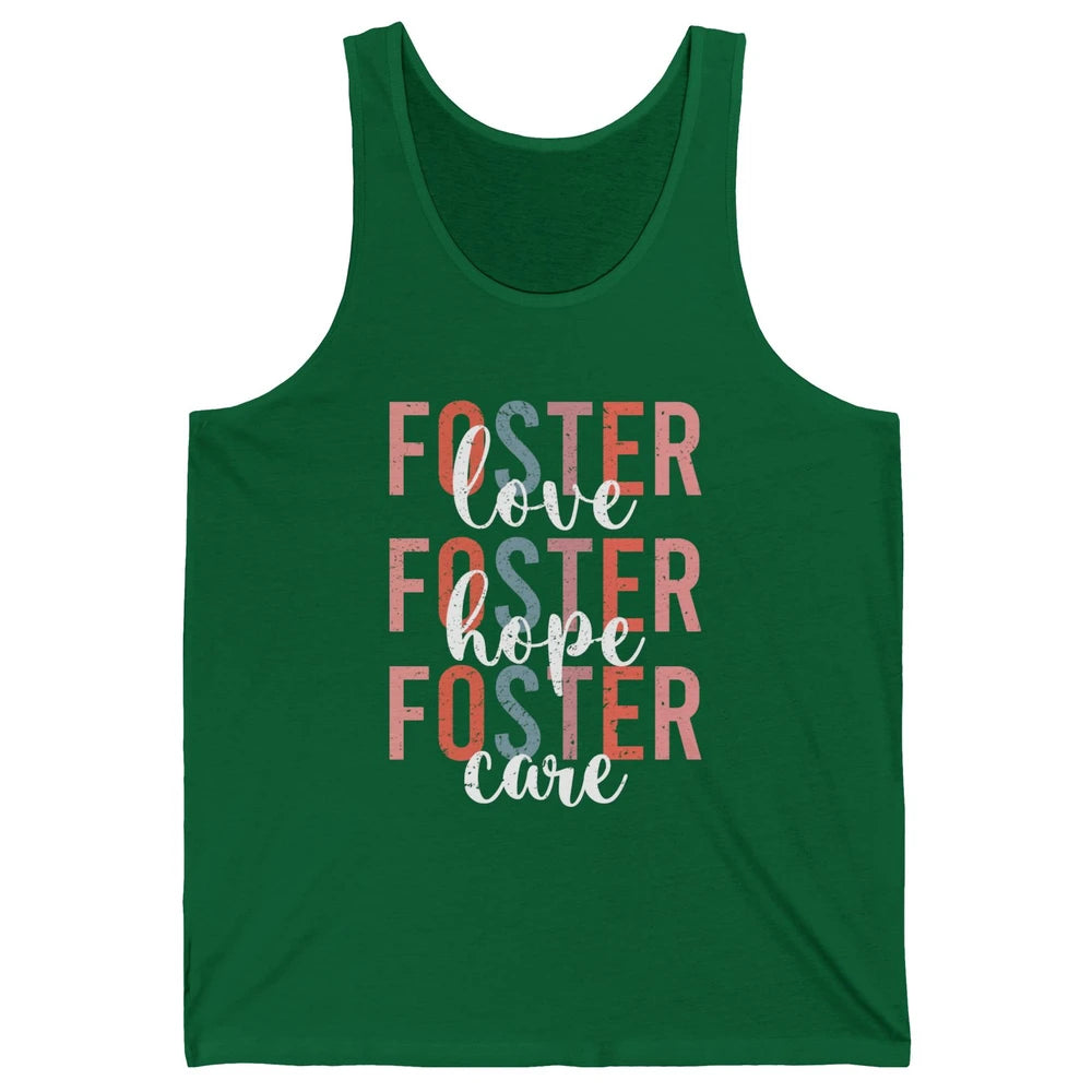 Retro Foster Love Foster Hope Foster Care Adoption Children Unisex Jersey Tank