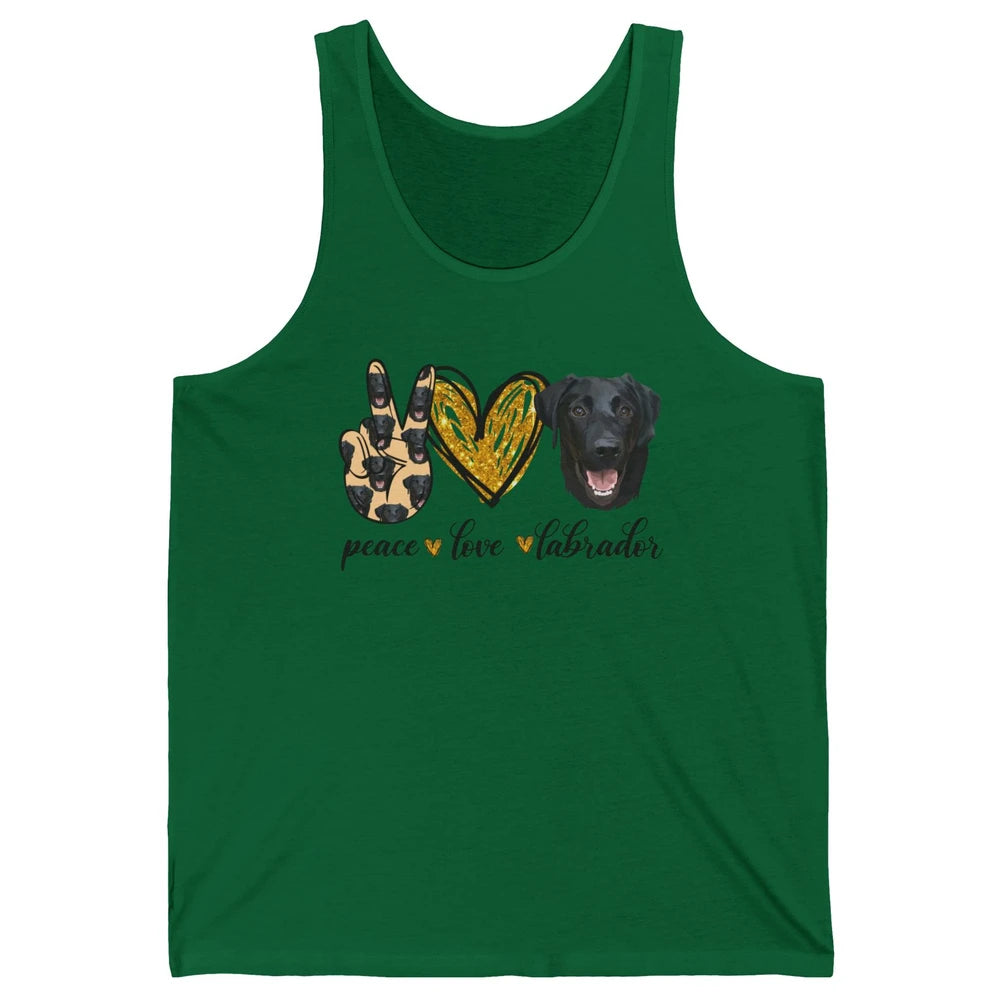 Peace Love Labrador Dog Black Labrador Retriever Dad Mom Unisex Jersey Tank