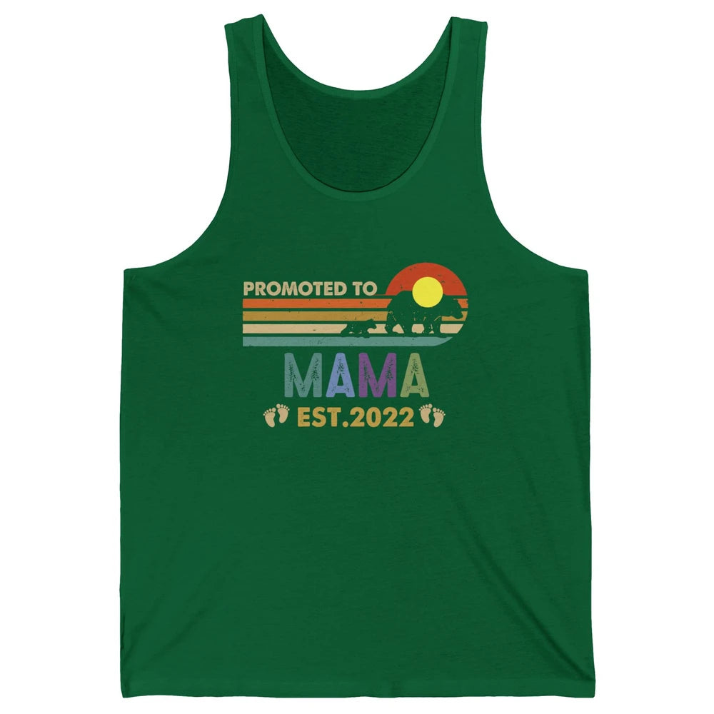 Retro Mama Bear Promoted To Mama Est 2022 First Mothers Day Unisex Jersey Tank