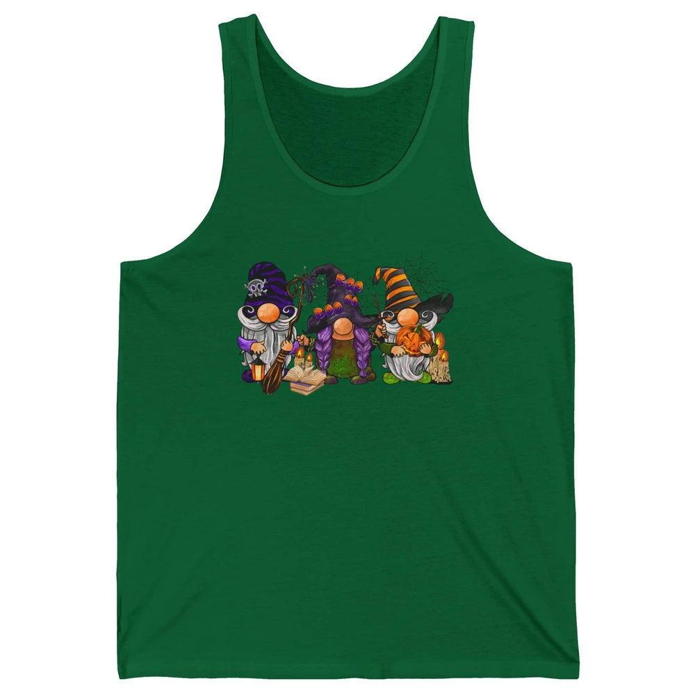 Retro Gnomes Witch Halloween Witchy Gnomies Horror Hallows Unisex Jersey Tank