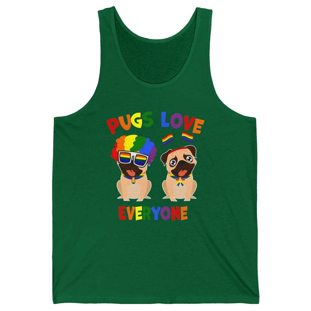 Pride Parade Pugs Love Everyone LGBT Pugs Gay Pride LGBT Unisex Jersey Tank