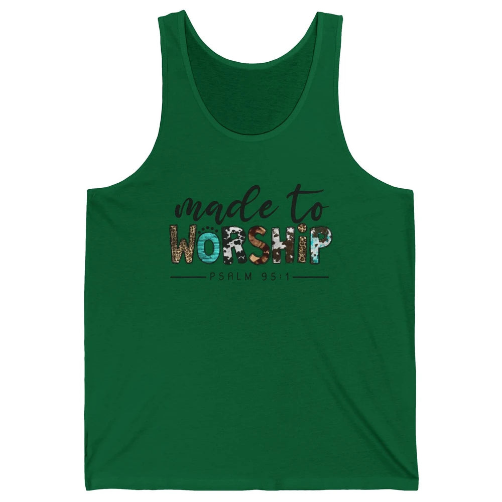 Leopard Made To Worship Bible Christian Western Country Unisex Jersey Tank