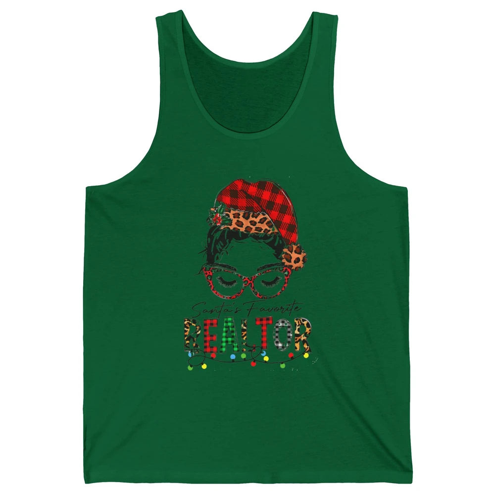 Merry Christmas Xmas Santa Messy Hair Realtor Real Estate Unisex Jersey Tank