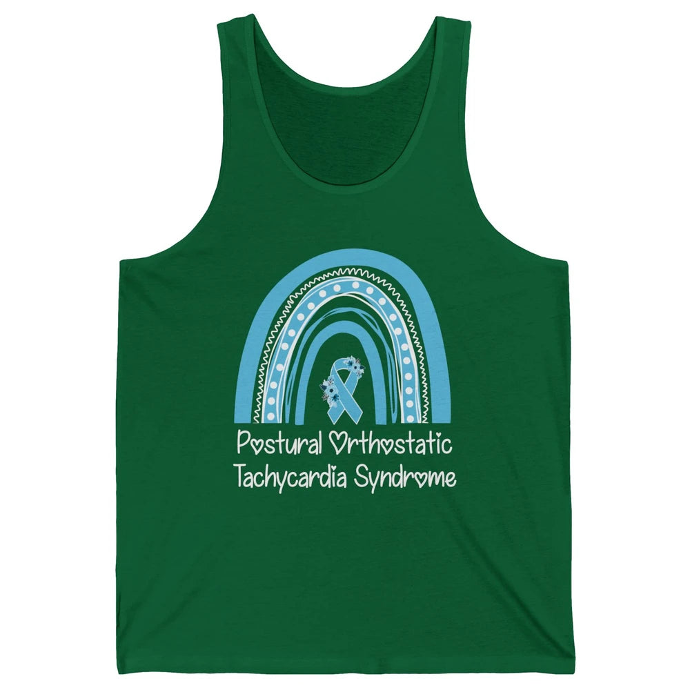 Postural Orthostatic Tachycardia Syndrome Turquoise Rainbow Unisex Jersey Tank