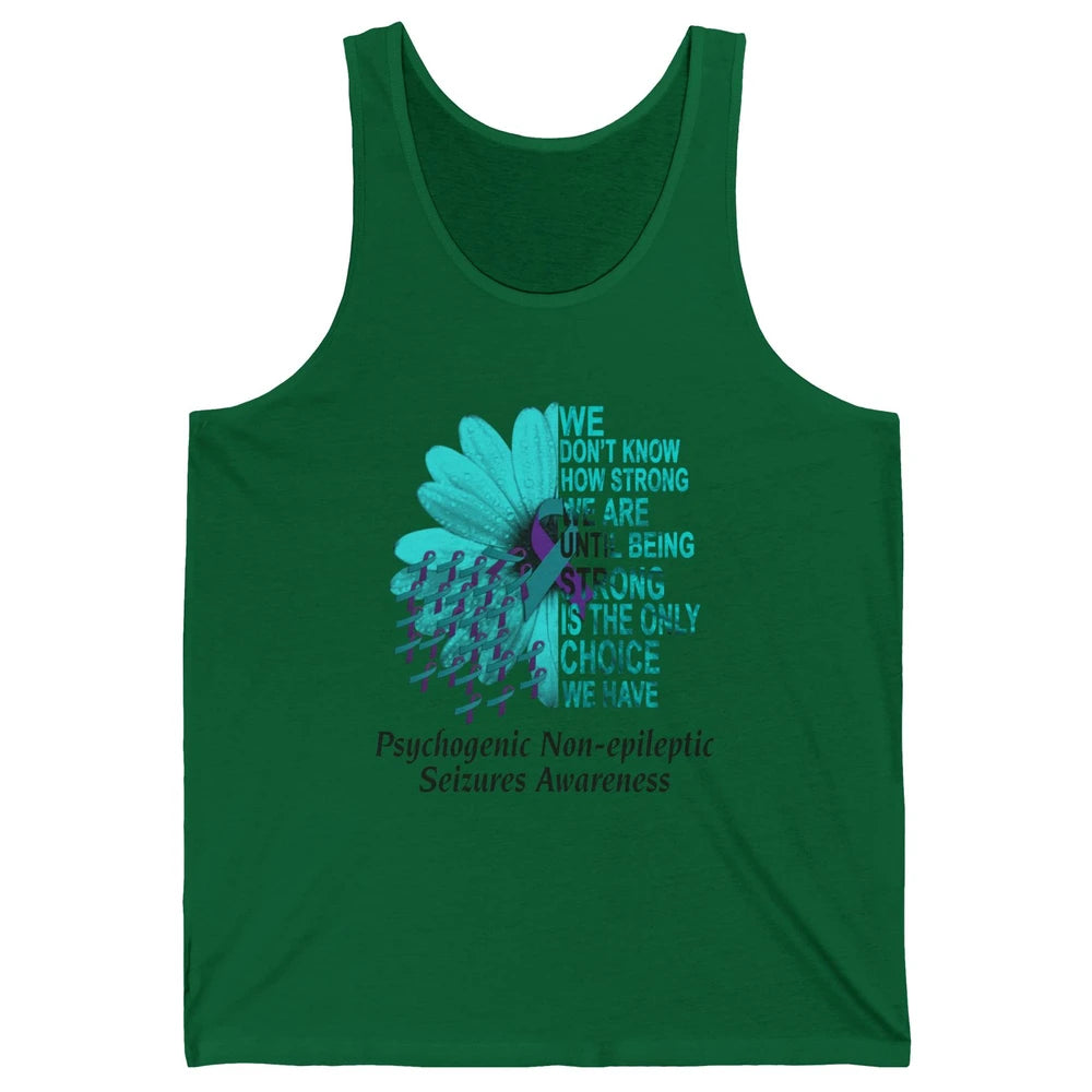 PNES Awareness We Don't Know How Strong Purple Teal Ribbon Unisex Jersey Tank