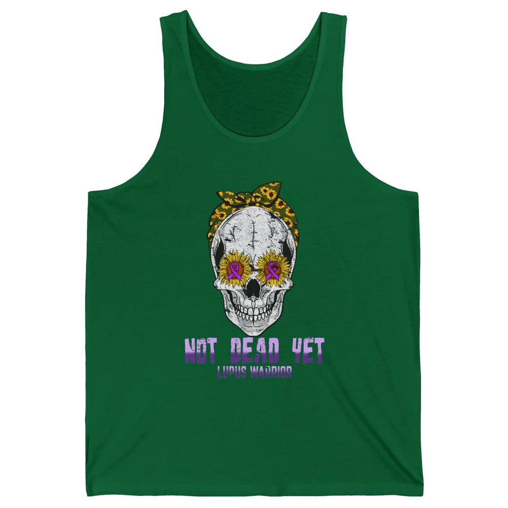 Not Dead Yet Skull Lupus Awareness Funny Sunflower Skeleton Unisex Jersey Tank
