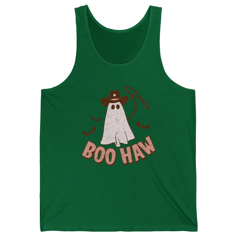 Retro Cowboo Boo Haw Ghost Fall Spooky Season Western Cowboy Unisex Jersey Tank