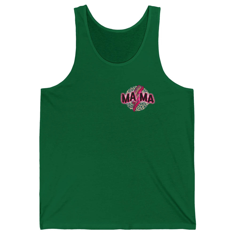 Retro Mama Leopard Pink Lightning Bolt Western Country Mama Unisex Jersey Tank
