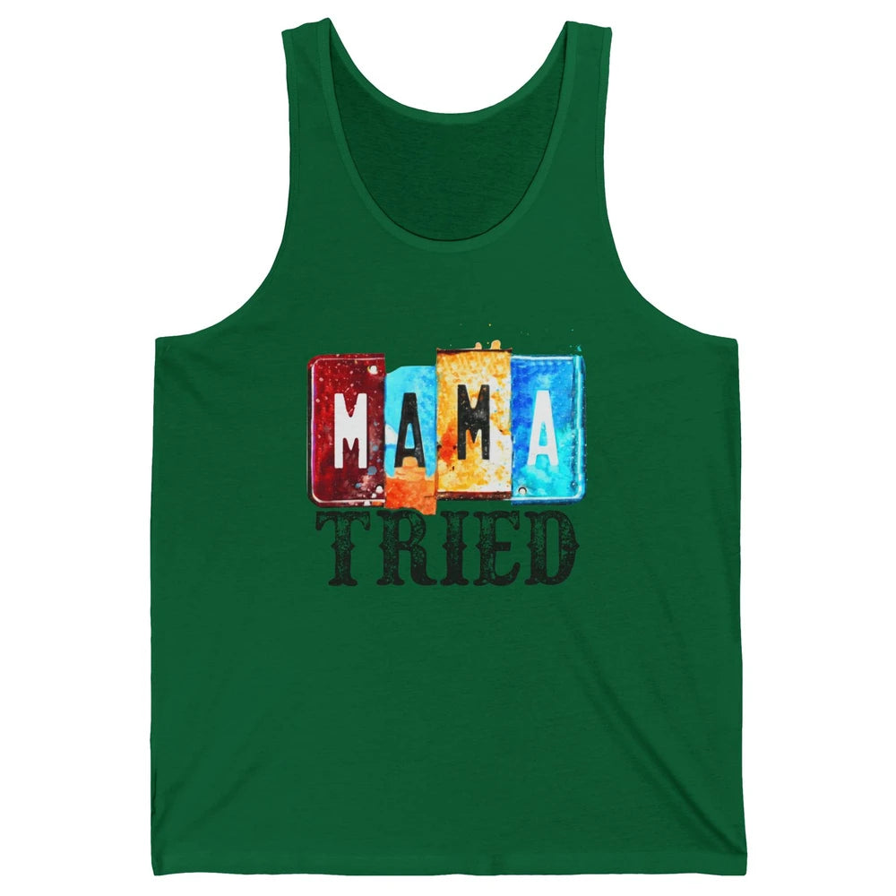 Retro Mama Tried Beer Mama Western Country Mama Cowgirl Gift Unisex Jersey Tank
