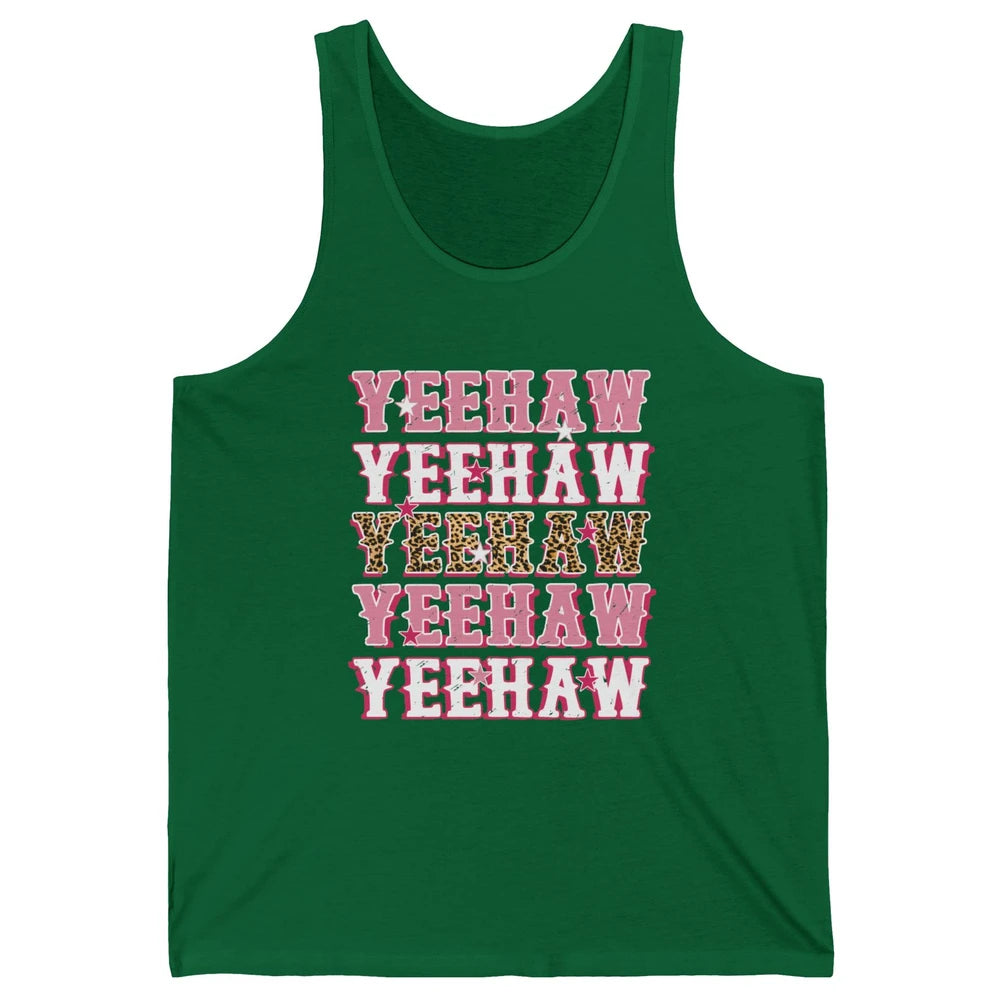 Retro Leopard Yeehaw Western Country Cowboy Cowgirl Costume Unisex Jersey Tank