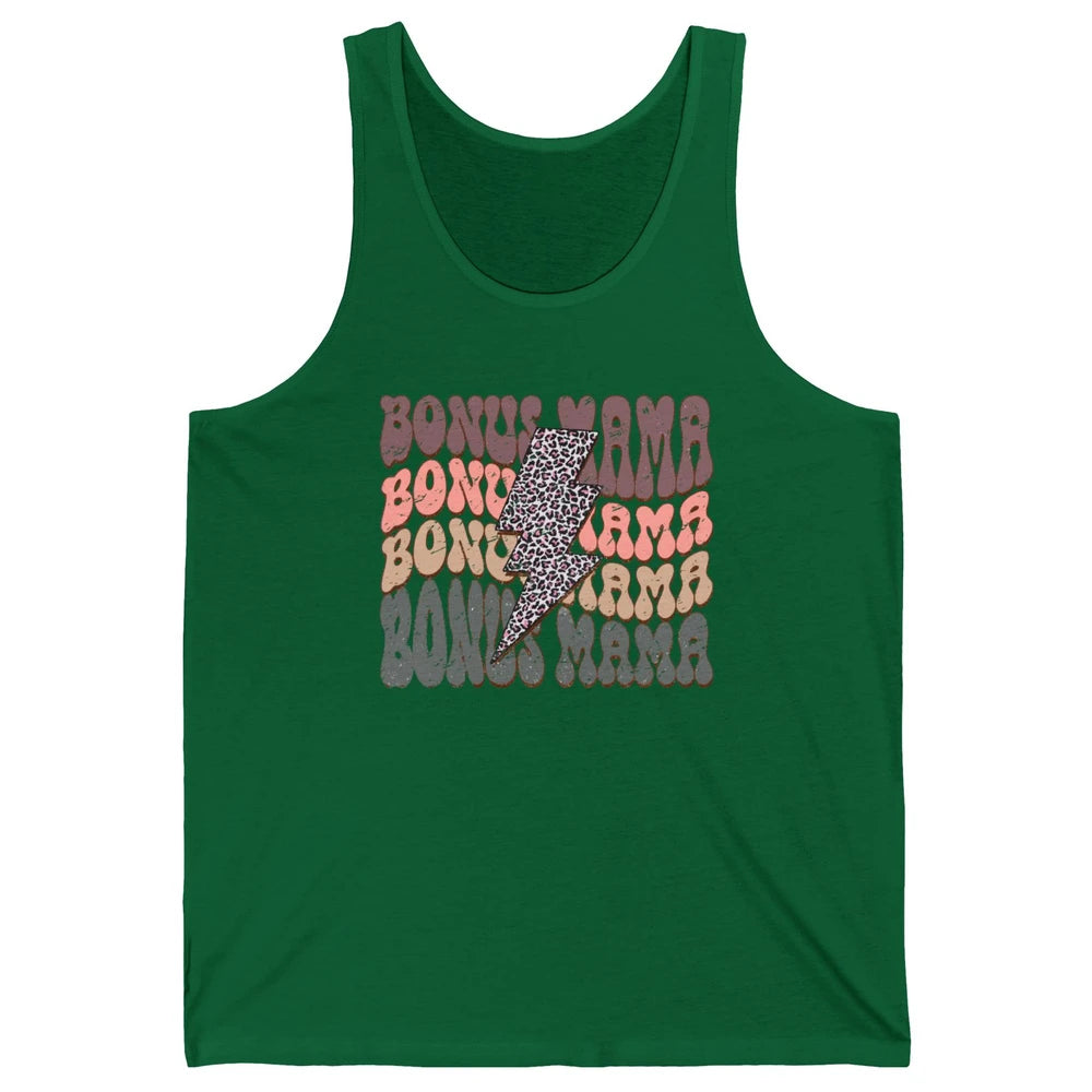 Retro Bonus Mama Leopard Lightning Bolt Western Stepmother Unisex Jersey Tank