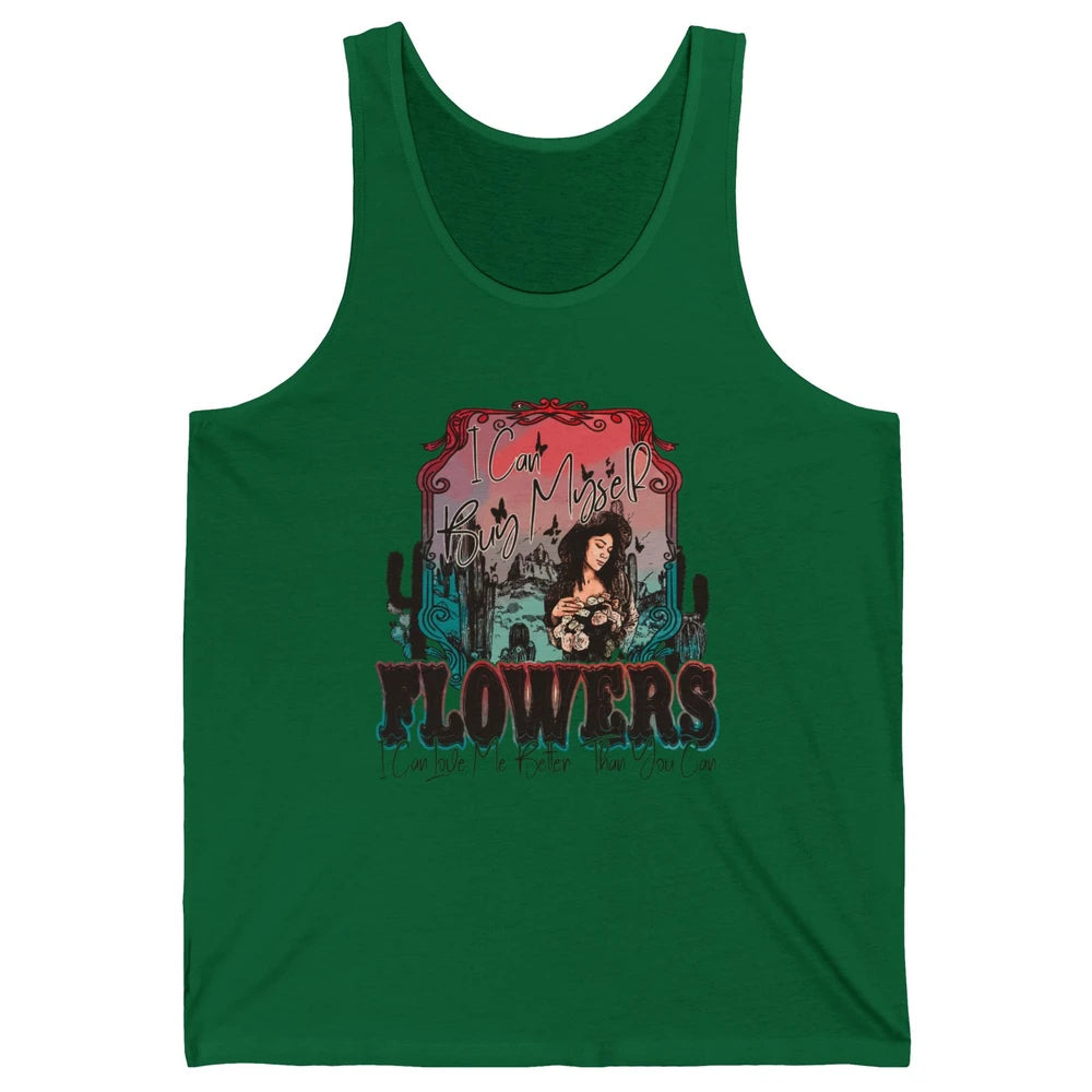 Retro Cowgirl Desert I Can Buy Myself Flower Western Country Unisex Jersey Tank