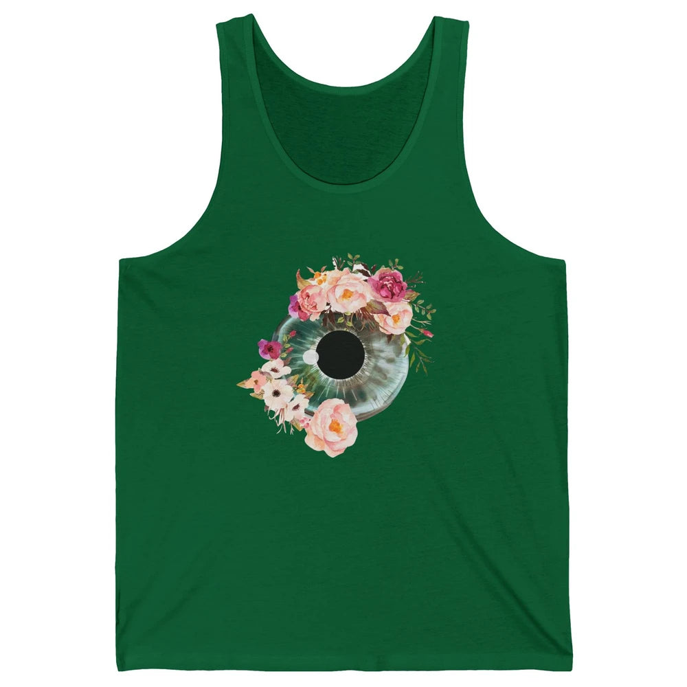 Floral Eyeball Optometrist Eye Anatomy Ophthalmology Tech Unisex Jersey Tank