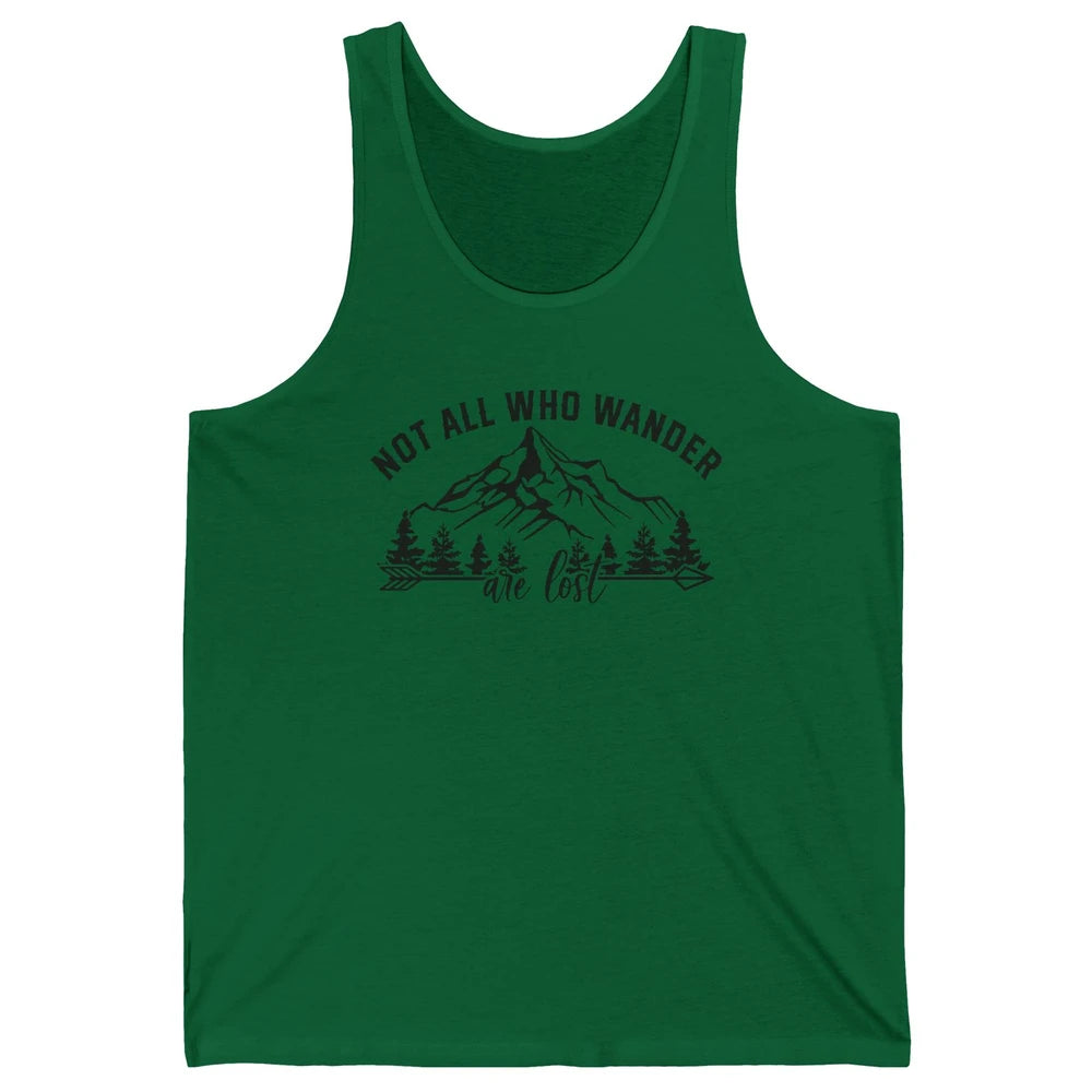 Not All Who Wander Are Lost Compass Mountain Camping Hiking Unisex Jersey Tank
