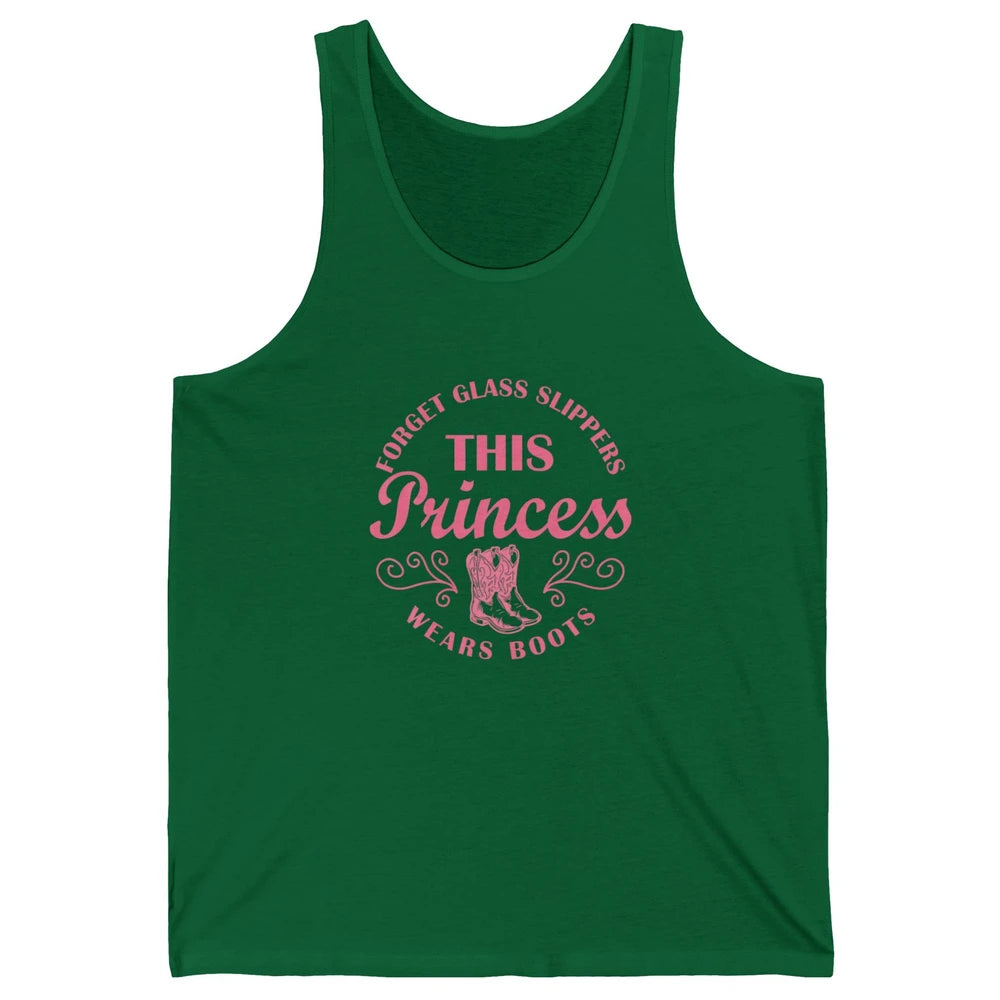 Princess Cowboy Boots Western Country Cowgirl Girls Rodeo Unisex Jersey Tank