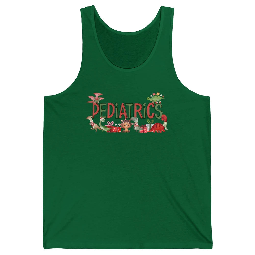 Pediatrics Christmas PEDS Nurse Dinosaur Xmas Physical Nurse Unisex Jersey Tank