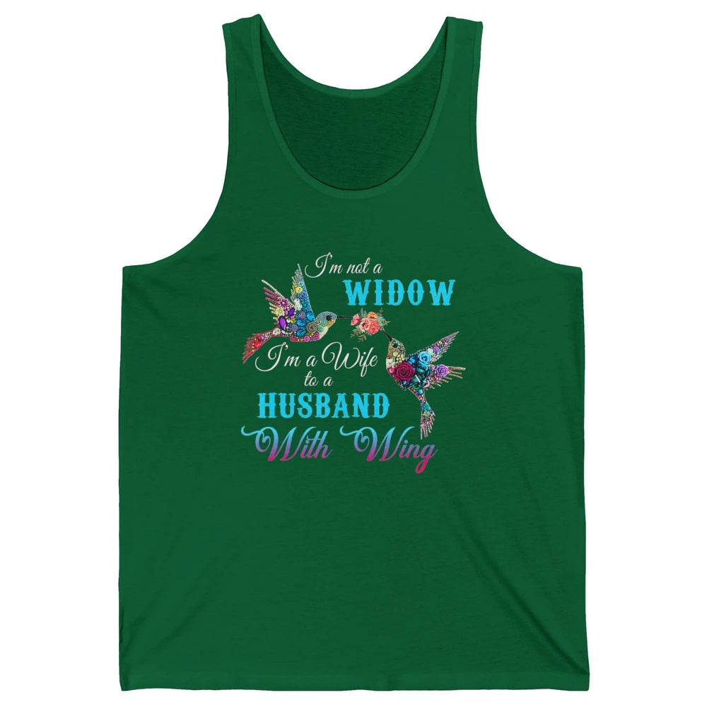 Not Widow Wife Of Husband In Heaven Angel With Wings Birds Unisex Jersey Tank
