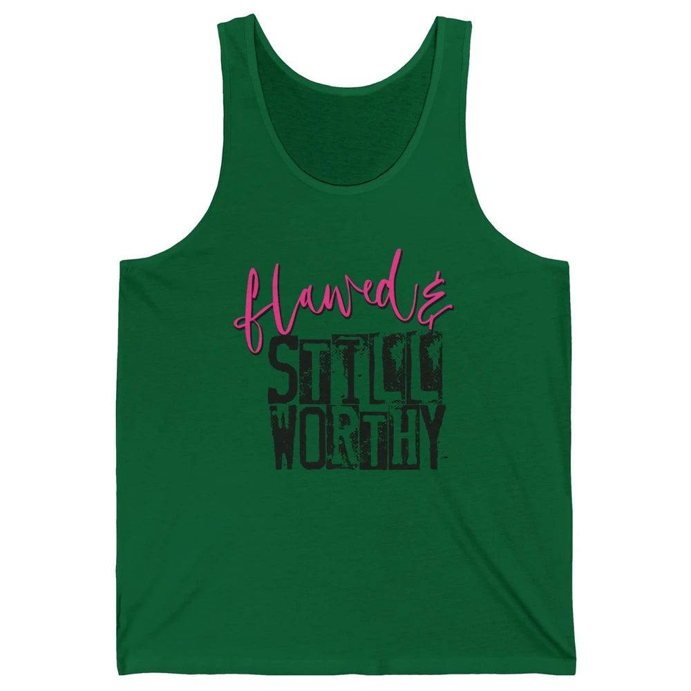 Retro Flawed But Still Worthy Bible Christian Religious Unisex Jersey Tank