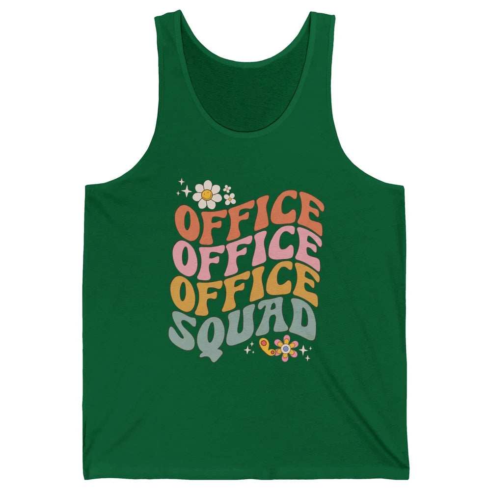 Retro Office Squad Hippie Groovy Office Staff Positive Mind Unisex Jersey Tank