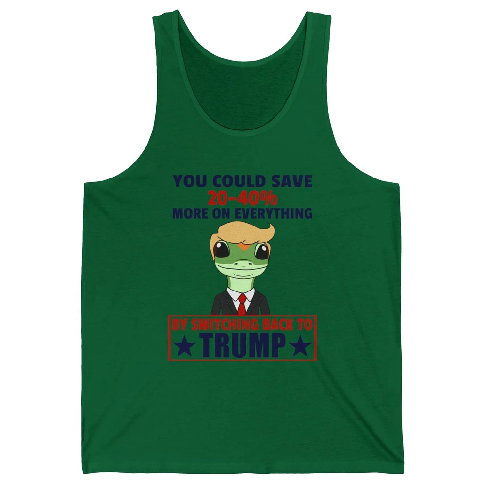Funny Trump Gecko Switch Back To Trump Save More Republican Unisex Jersey Tank