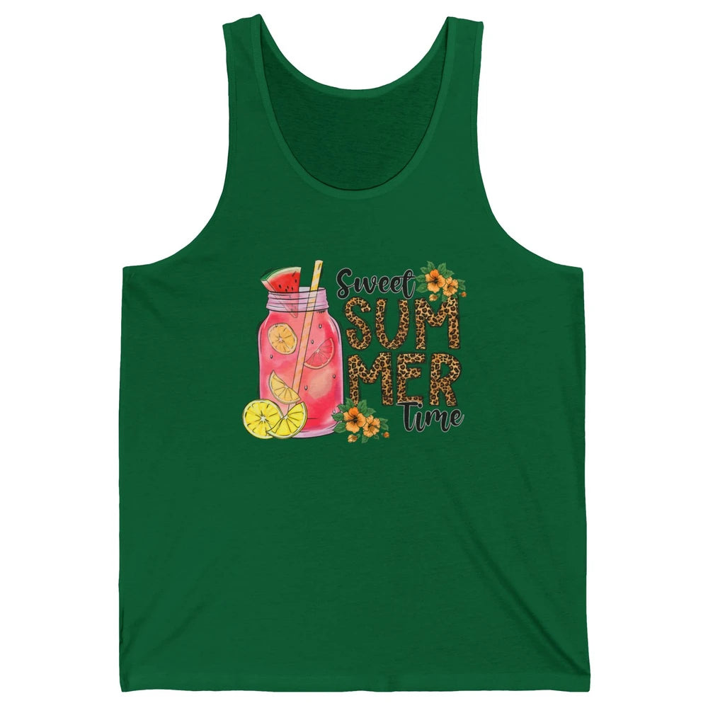 Retro 80s Floral Sweet Summer Watermelon Vaporwave Leopard Unisex Jersey Tank